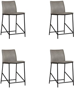 SHOPX HUISCOLLECTIE Set van 4 Leren barkrukken Favor laag - Echt leer, Industrieel, Comfortabel en kies uit meer dan 150+ kleuren - Ontdek de Vele Leersoorten en Kleuren bij ShopX