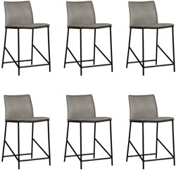 Leren barkruk Favor laag - set van 6 krukken
