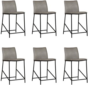 SHOPX HUISCOLLECTIE Set van 6 Leren barkrukken Favor laag - Echt leer, Industrieel, Comfortabel en kies uit meer dan 150+ kleuren - Ontdek de Vele Leersoorten en Kleuren bij ShopX
