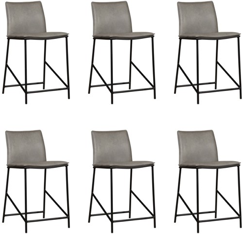 Leren barkruk Favor laag - set van 6 krukken