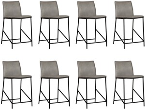 SHOPX HUISCOLLECTIE Set van 8 Leren barkrukken Favor laag - Echt leer, Industrieel, Comfortabel en kies uit meer dan 150+ kleuren - Ontdek de Vele Leersoorten en Kleuren bij ShopX