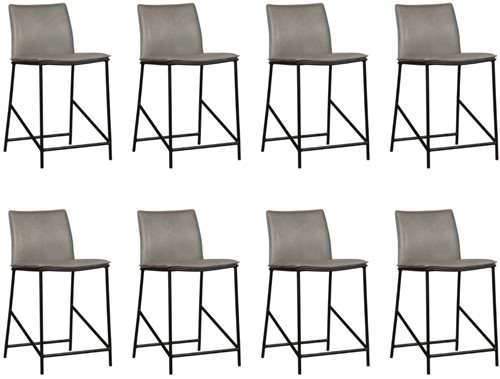 Leren barkruk Favor laag - set van 8 krukken