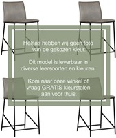 Leren barkruk Favor laag - set van 4 krukken - Rancho Leer Steel - Kleur poot, zwart