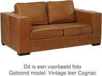 Leren bank Fine, 2-zitsbank - Vintage Leer Cognac - Hout, Zwart - (174x100cm)-2