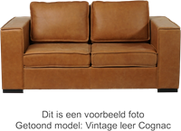 Leren bank Fine, 2-zitsbank - Toledo Leer Dessert - Hout, Bruin - (174x100cm)-3