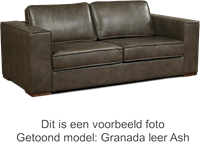 Leren bank Fine, 3.5-zitsbank - Vintage Leer Cognac - Hout, Zwart - (244x100cm)-1