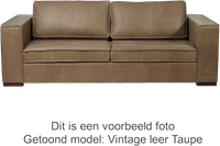 Leren bank Fine, 3-zitsbank - Vintage Leer Taupe - Hout, Bruin - (224x100cm)-2
