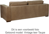 Leren bank Fine, 3-zitsbank - Vintage Leer Taupe - Hout, Bruin - (224x100cm)-3