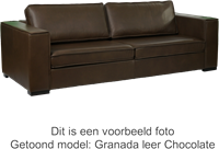 Leren bank Fine, 3.5-zitsbank - Vintage Leer Cognac - Hout, Zwart - (244x100cm)-2
