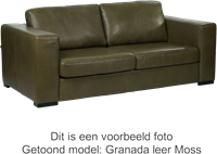 Leren bank Flow, 2.5-zitsbank - Toledo Leer Nero - Hout, Zwart - (204x100cm)-1