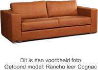 Leren bank Flow, 3-zitsbank - Toledo Leer Camel - Hout, Zwart - (224x100cm)-1