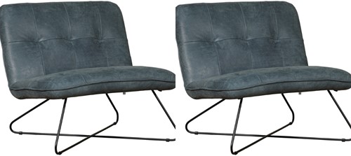 Leren fauteuil zonder armleuning Focus 80 - set van 2 fauteuils