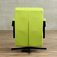 Leren industriële draaifauteuil Galaxy - Toledo Leer Lime - Frame zwart - Stervoet zwart-3