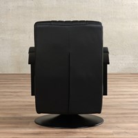 Leren industriële draaifauteuil Galaxy - Toledo Leer Nero - Frame zwart - Schotelvoet zwart-3