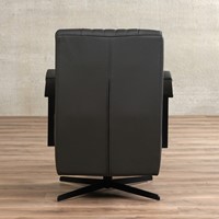 Leren industriële draaifauteuil Galaxy - Toledo Leer Antracite - Frame zwart - Stervoet zwart-3