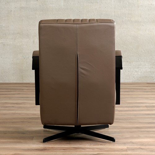 Leren industriële draaifauteuil Galaxy - Toledo Leer Lever - Frame zwart - Stervoet zwart-3