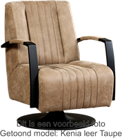 Leren industriële draaifauteuil Galaxy - Kenia Leer Brown - Frame zwart - Schotelvoet zwart-1