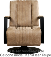 Leren industriële draaifauteuil Galaxy - Kenia Leer Brown - Frame zwart - Schotelvoet zwart-2