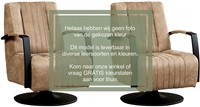 Leren industriële draaifauteuil Galaxy - set van 2 fauteuils - Granada leer Olive - Frame zwart - Stervoet zwart