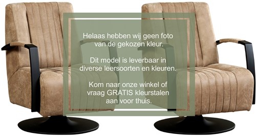 Leren industriële draaifauteuil Galaxy - set van 2 fauteuils - Granada Amber (cognac) - Frame zwart - Schotelvoet zwart