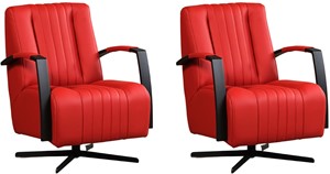 Leren draaifauteuil galaxy, rood leer, rode draaistoel