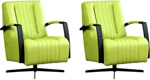 Leren draaifauteuil galaxy, groen leer, groene draaistoel