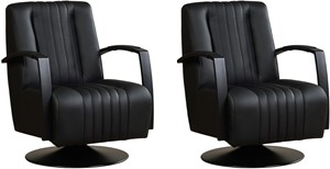 Leren draaifauteuil galaxy, zwart leer, zwarte draaistoel