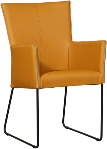 Leren eetkamerstoel Mate - met armleuning en design U-poot - Toledo Leer Leem