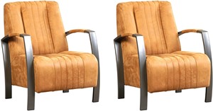 Leren fauteuil glamour, 120+ kleuren leer, in stoel