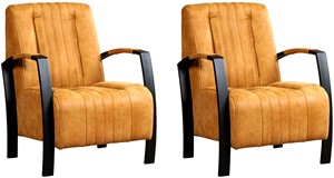 Leren fauteuil glamour, bruin leer, bruine stoel