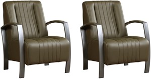 Leren fauteuil glamour, 120+ kleuren leer, in stoel