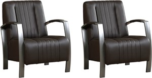 Leren fauteuil glamour, bruin leer, bruine stoel