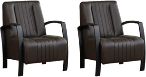 Leren fauteuil glamour, bruin leer, bruine stoel