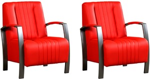 Leren fauteuil glamour, 120+ kleuren leer, in stoel