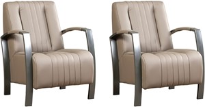 Leren fauteuil glamour, 120+ kleuren leer, in stoel