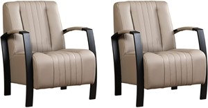 Leren fauteuil glamour, bruin leer, bruine stoel