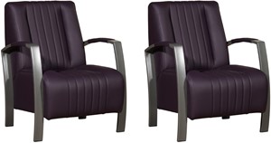 Leren fauteuil glamour, 120+ kleuren leer, in stoel