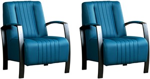 Leren fauteuil glamour, turquoise leer, turquoise stoel