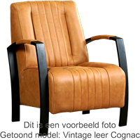 Leren industriële fauteuil Glamour - Toledo Leer Siegelstein - Frame zwart-1