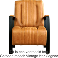 Leren industriële fauteuil Glamour - Toledo Leer Siegelstein - Frame zwart-2
