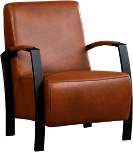 Leren fauteuil glory 375 bruin, bruin leer, bruine stoel