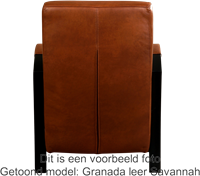 Leren industriële fauteuil Glory - set van 2 fauteuils - Elegance Cognac (cognac) - Frame zwart-3