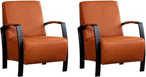 Leren fauteuil glory, bruin leer, bruine stoel