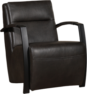 Leren stock fauteuil arrival 363 grijs, grijs leer, grijze stoel