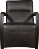 Leren industriële fauteuil Arrival - Granada leer Graphite - Frame zwart-2
