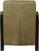 Olijfgroene leren industriële stalen fauteuil Glamour - Vintage Leer Olive (olijfgroen leer)-3