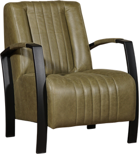 Leren fauteuil glamour 330 groen, groen leer, groene stoel