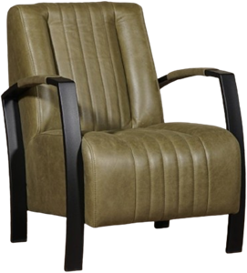 Leren stock fauteuil glamour 330 groen, groen leer, groene stoel