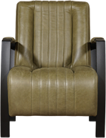 Olijfgroene leren industriële stalen fauteuil Glamour - Vintage Leer Olive (olijfgroen leer)-2