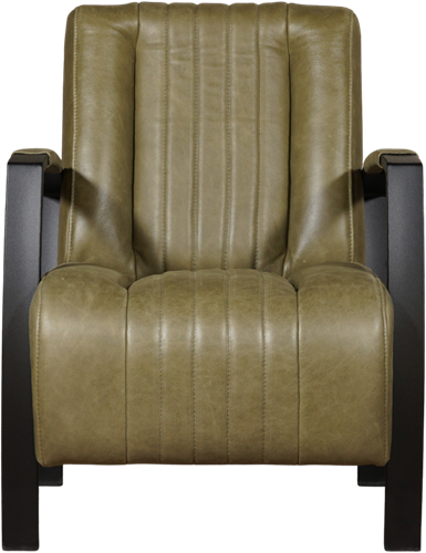 Olijfgroene leren industriële stalen fauteuil Glamour - Vintage Leer Olive (olijfgroen leer)-2